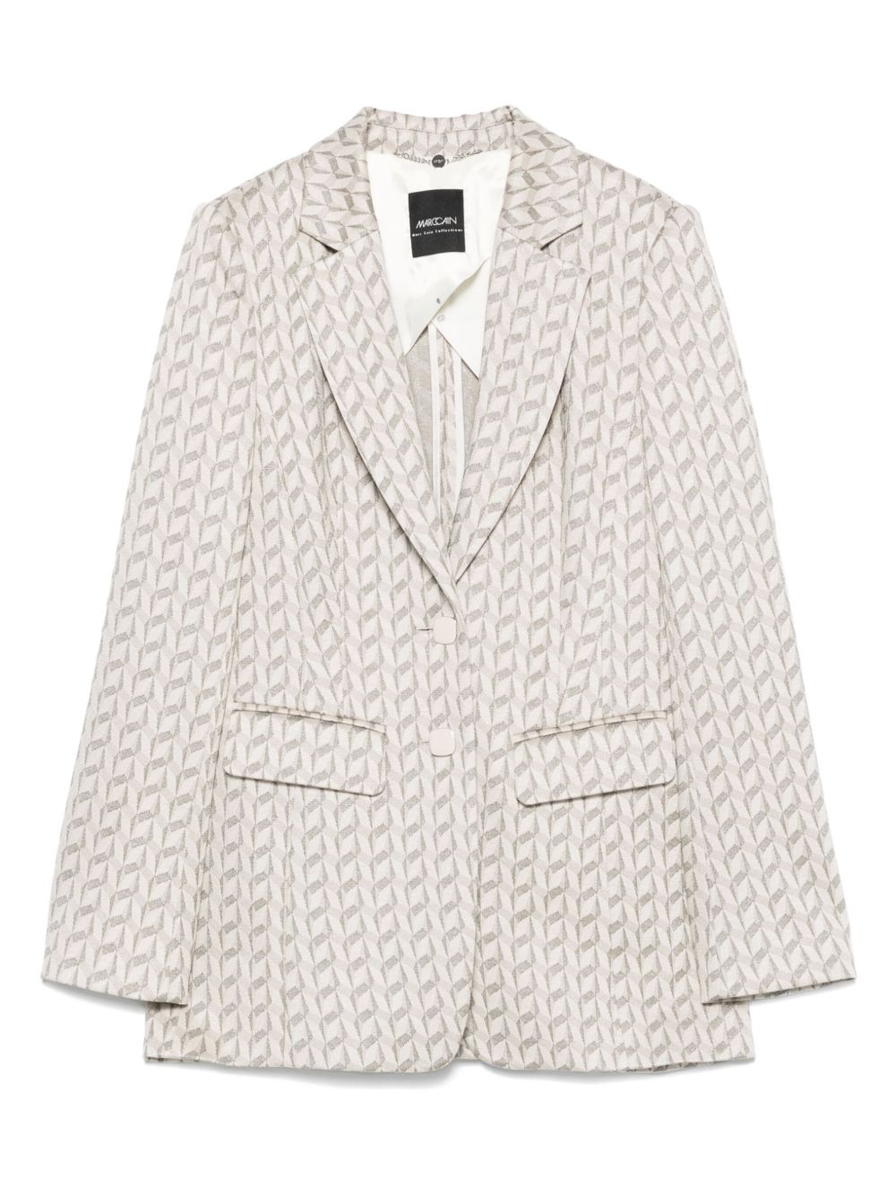 MARCCAIN graphic-jacquard blazer - Neutrals