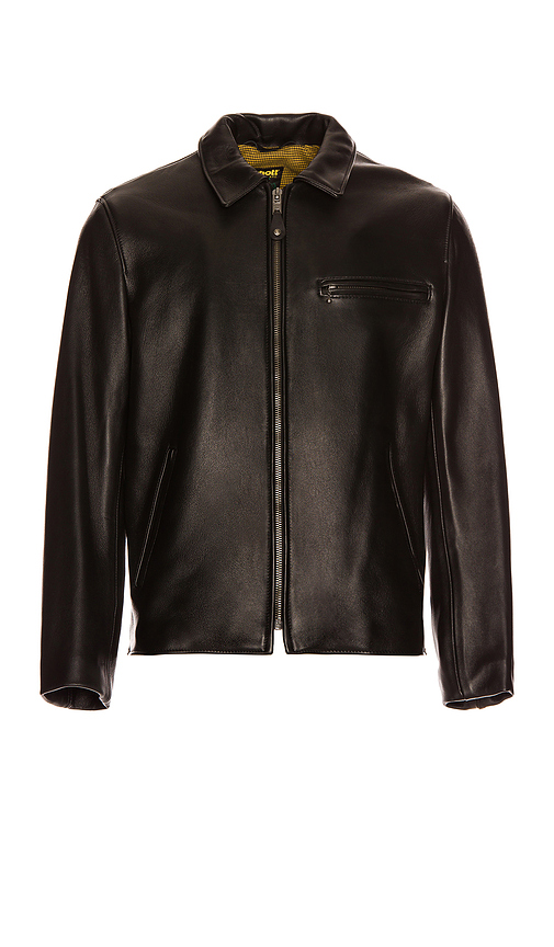 Schott Collar Lamb Leather Jacket in Black. - XL/1X also in L