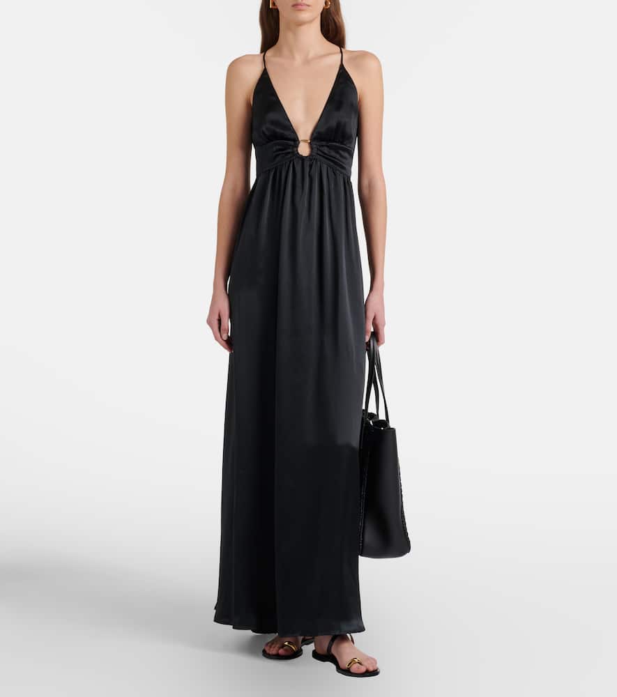 Meteora silk satin maxi dress