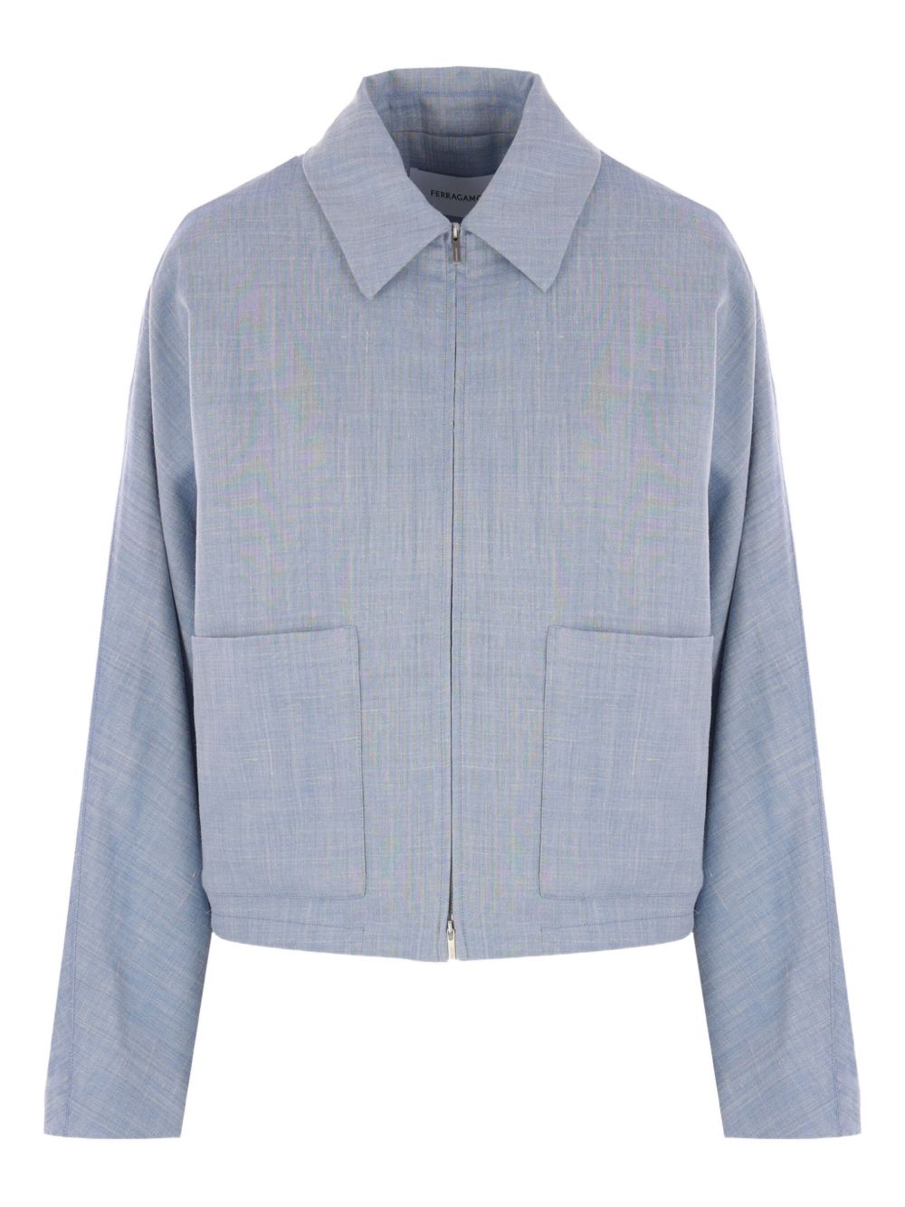 Ferragamo zip-up shirt jacket - Blue