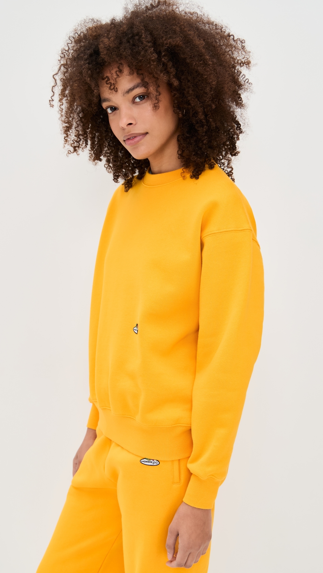 Homme Girls x Fruit of the Loom Crew Neck Sweatshirt Yellow