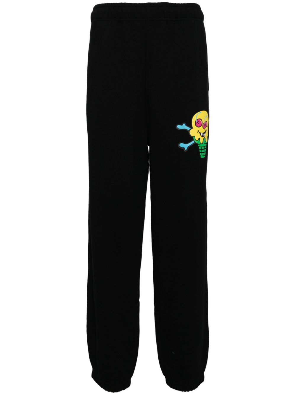Graphic-print track pants - Black