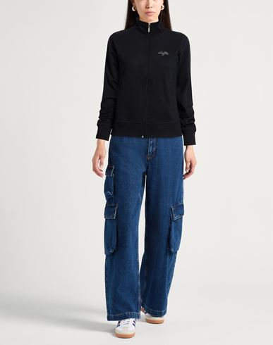 Woman Sweatshirt Black Size M Cotton