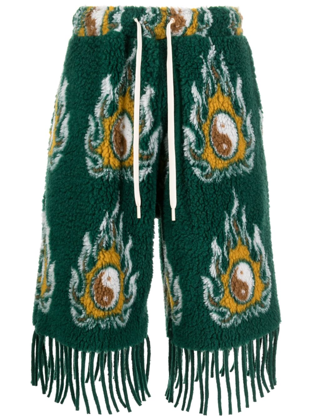 Cosmo patterned-jacquard drawstring shorts - Green