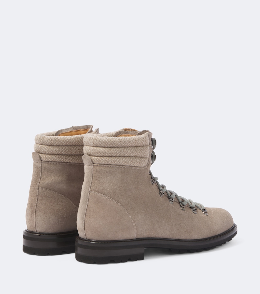 Suede lace-up boots