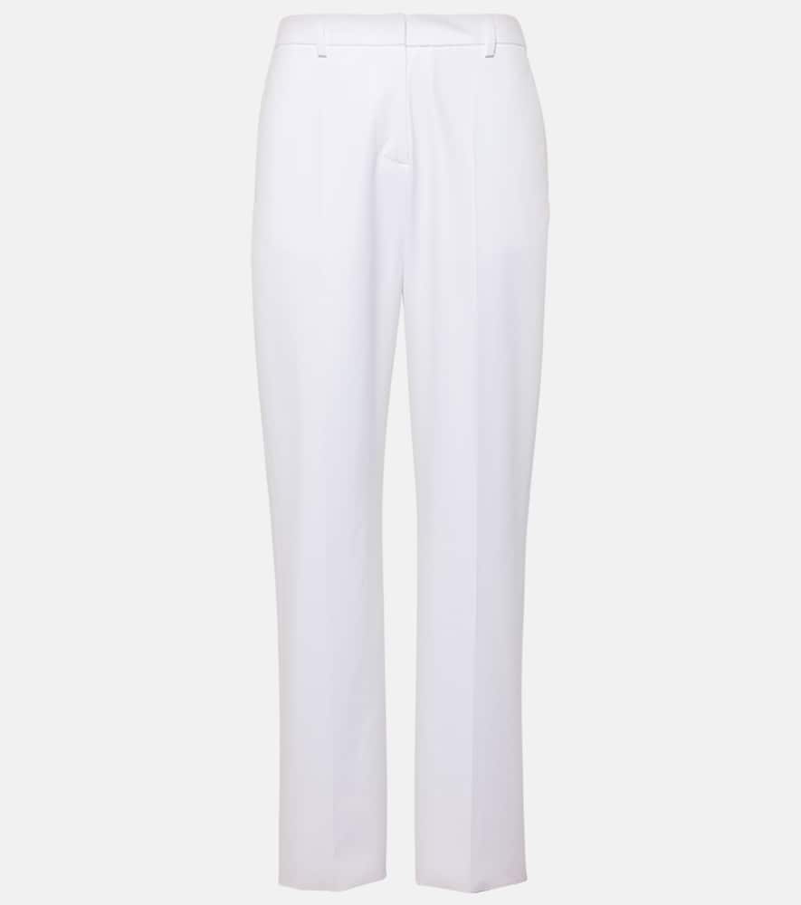 Low-rise cotton slim pants