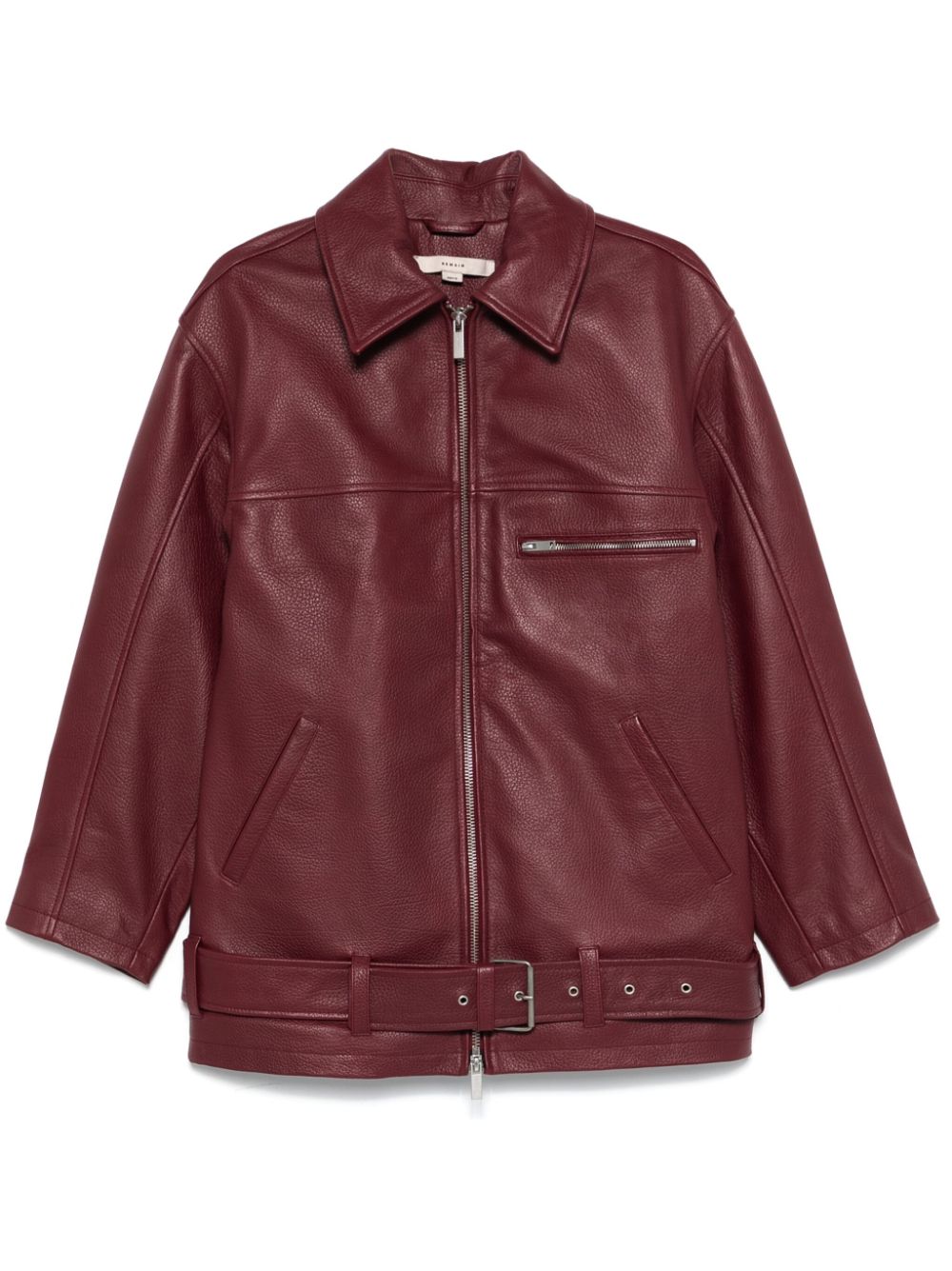 Leather biker jacket - Red