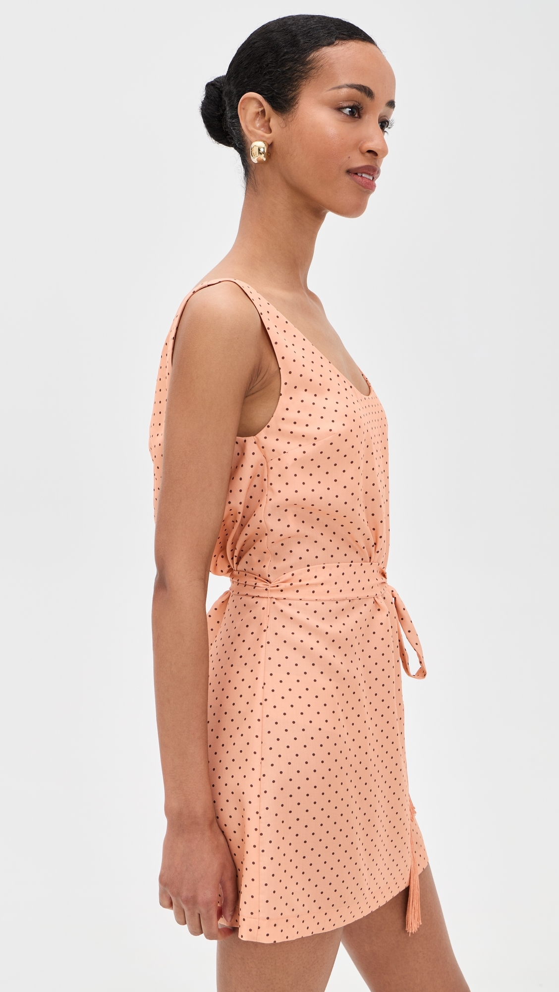 Evie Mini Dress Tangerine Polka Dot
