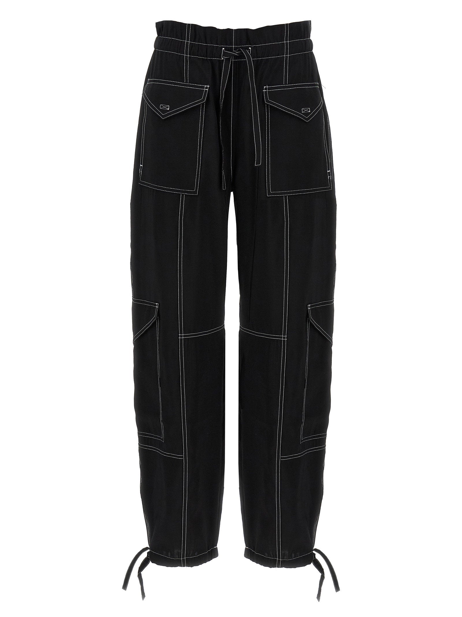 Light Slub Pocket Cargo Pants — Black