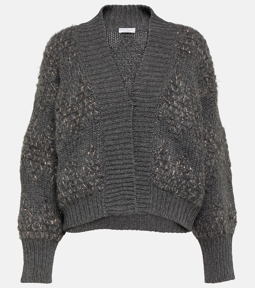 Wool, cashmere, and silk cardigan