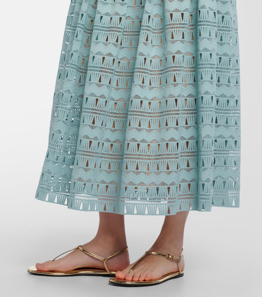 Knitted silk-blend maxi skirt