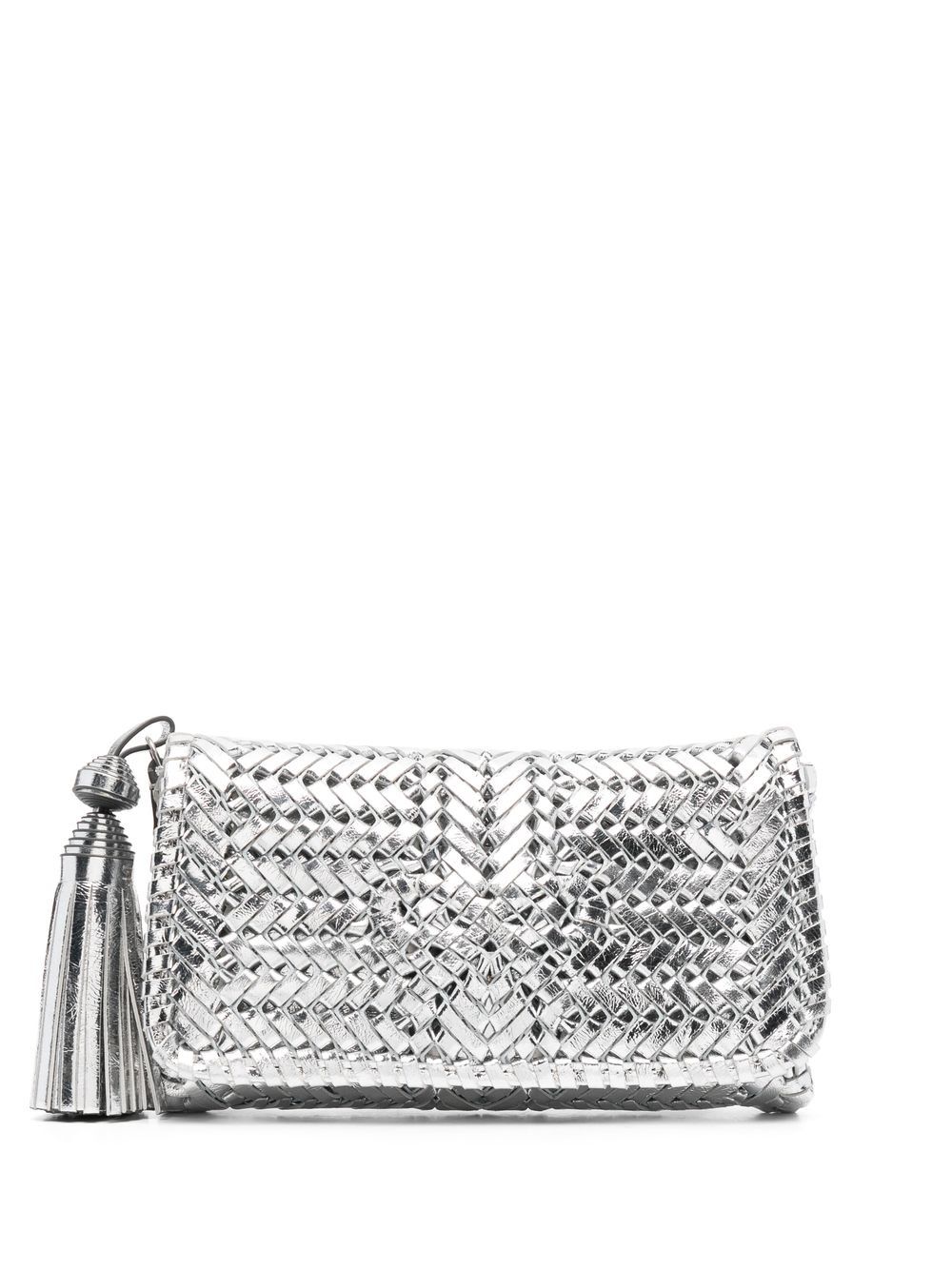 Neeson leather clutch bag - Silver