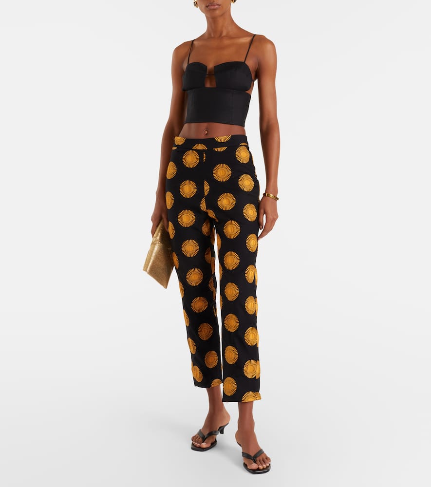 Imperia cutout linen crop top
