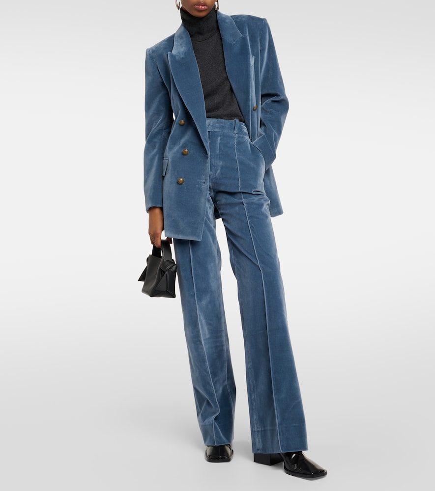 The Slim Stacked velvet pants