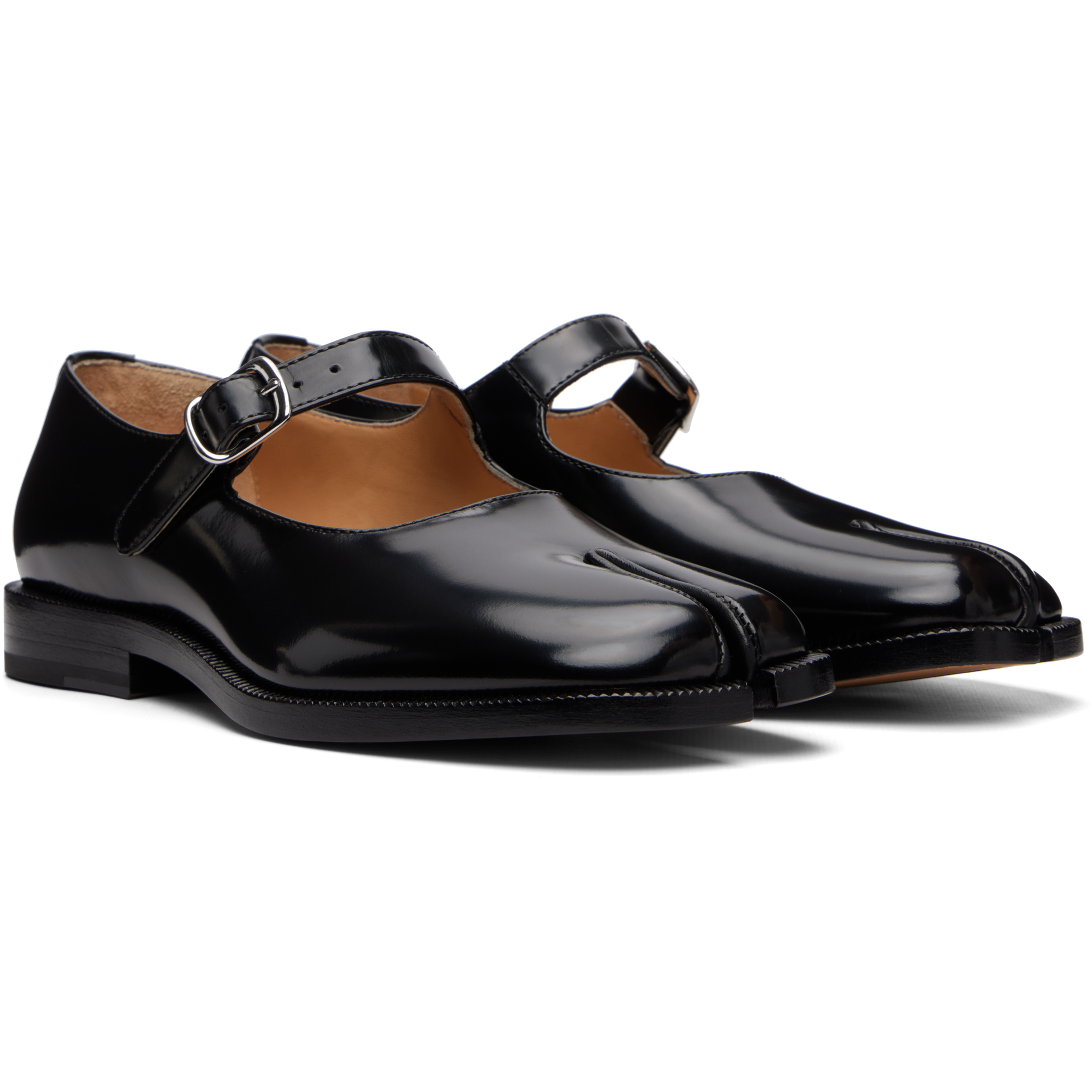 Black Tabi Mary-Jane Loafers
