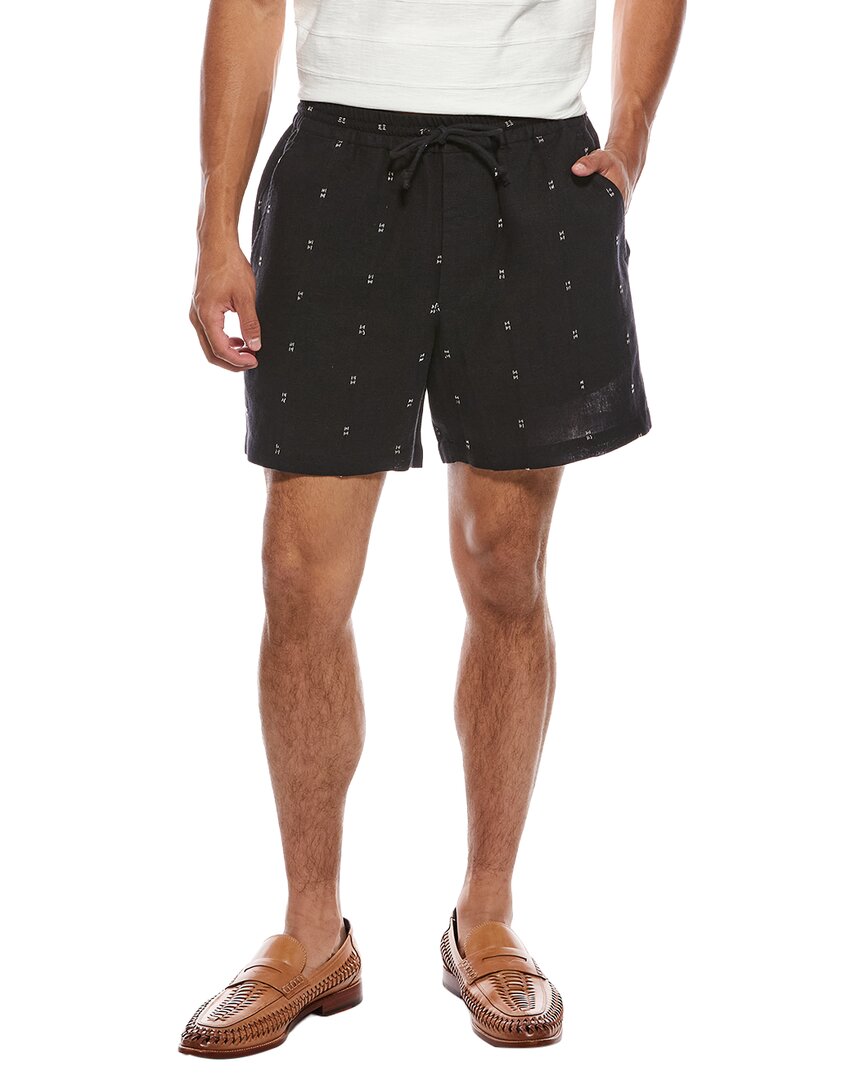 Marc Linen-Blend Embroidered Short