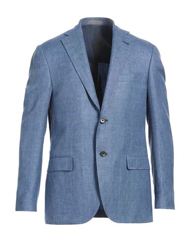 Man Blazer Light blue Size 40 Virgin Wool, Linen, Silk