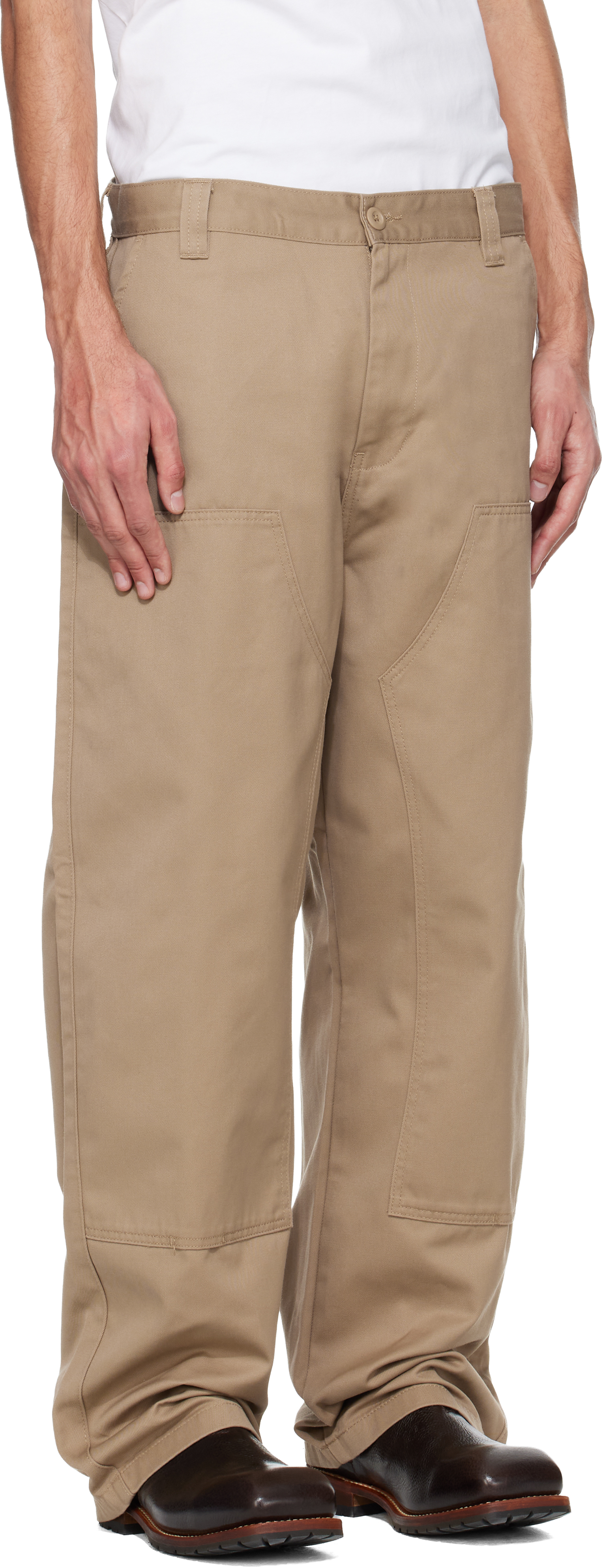 Tan Brady Double Knee Chino Trousers