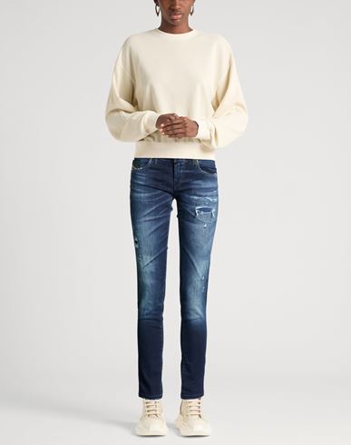 Woman Jeans Blue Size 25 Cotton, Polyester, Elastane, Cow leather
