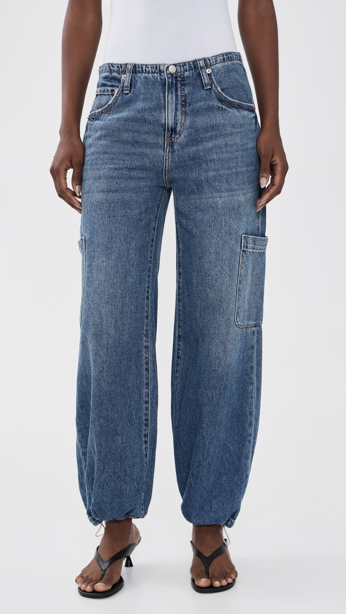 Mirage Mid Rise Cargo Harem Jeans SNAP
