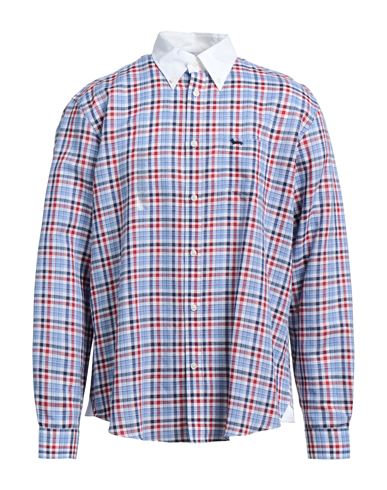 Harmont & Blaine Man Shirt Azure Size 4XL Linen, Cotton