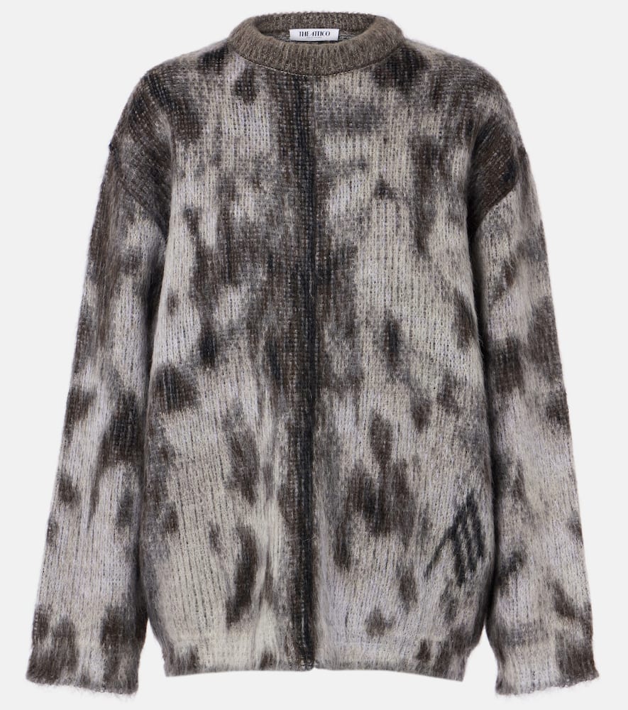 Leopard-print jacquard sweater