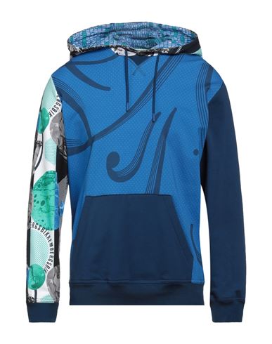 Man Sweatshirt Azure Size XS Cotton, Elastane