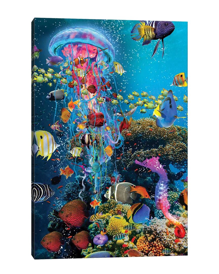 Electric Jellyfish At The Reef By David Loblaw Wall Art