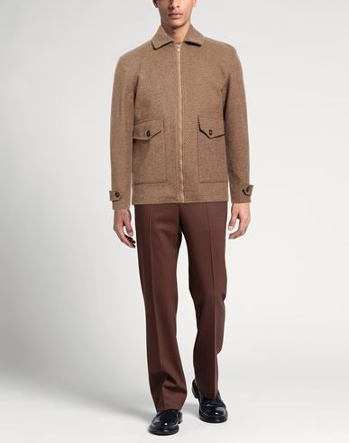 Man Jacket Camel Size 42 Polyester, Viscose, Acrylic