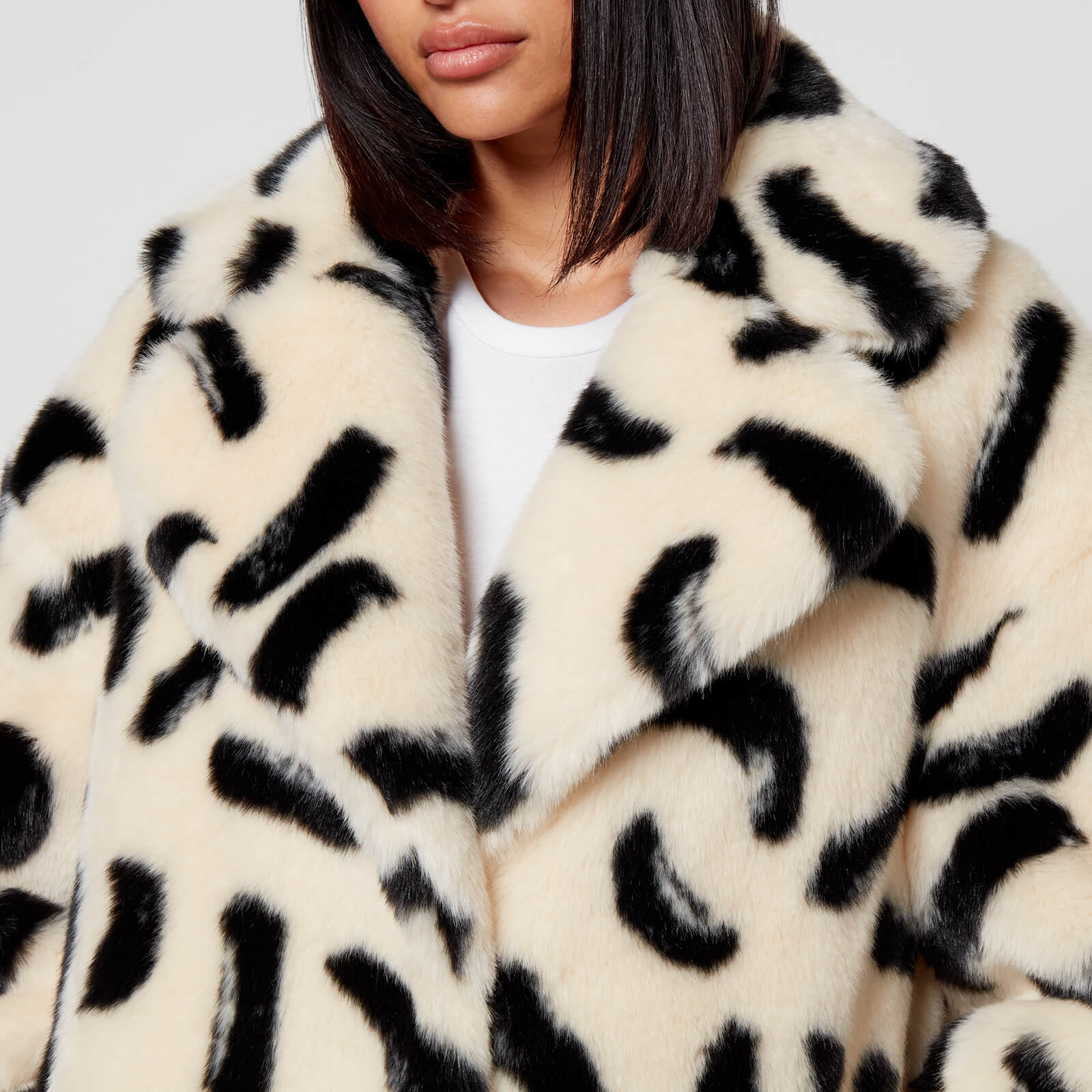 Jakke Katie Printed Faux Fur Coat - L
