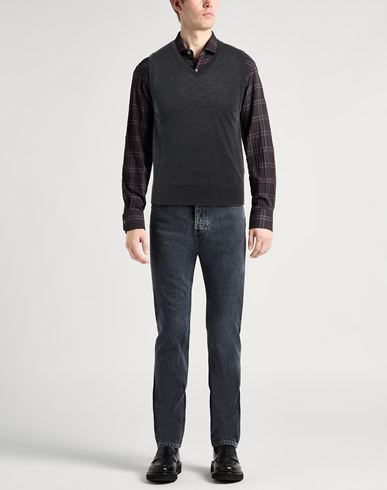 Canali Exclusive Man Sweater Charcoal Size 42 Wool