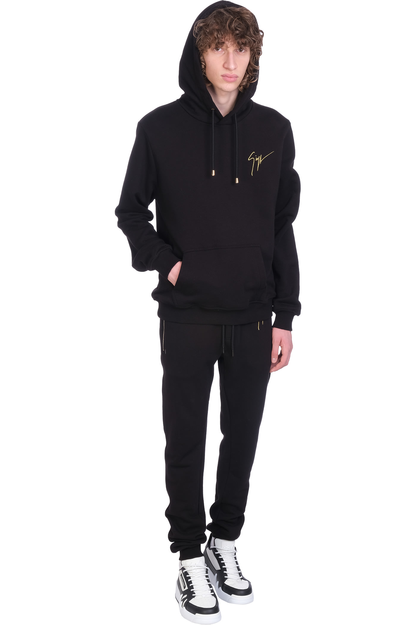 Logo-print drawstring hoodie