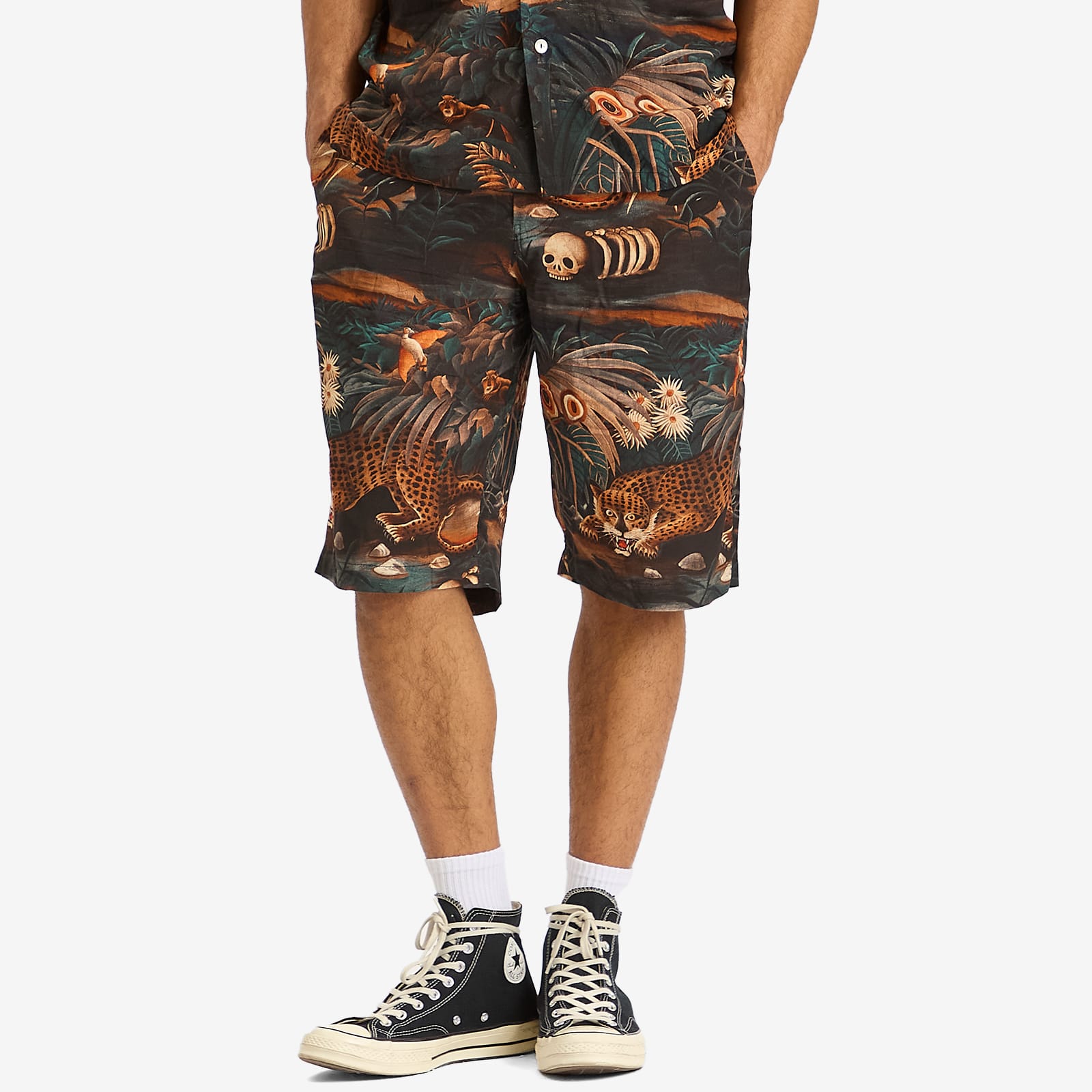 Endless Joy Men's Leopard Jungle Shorts in Multi
