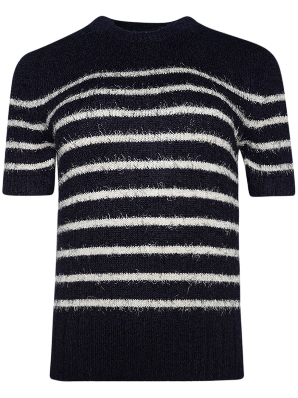 Striped knitted top - Blue