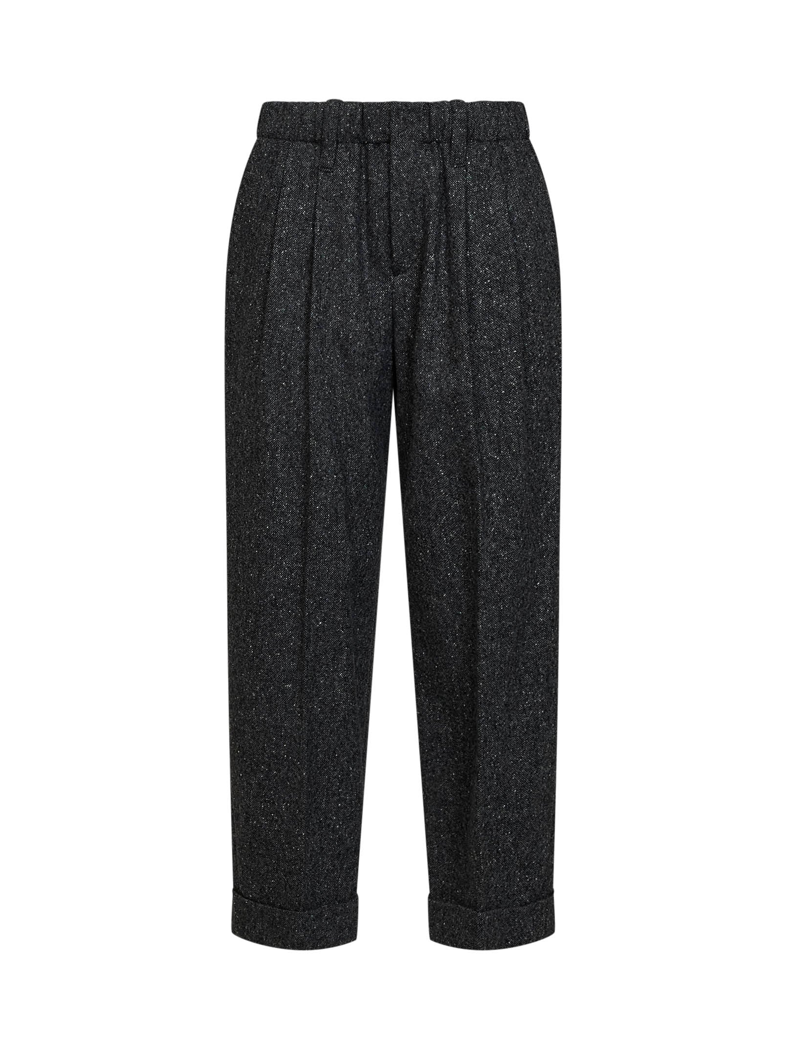 Donegal Wool Trousers — Black