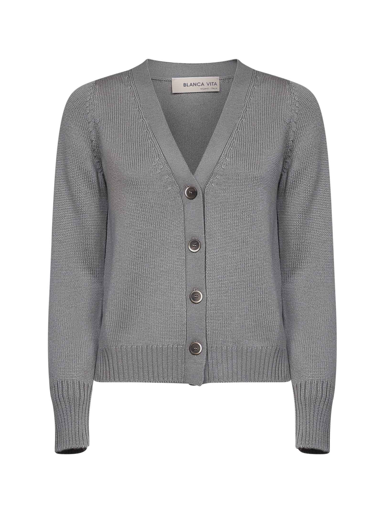 Virgin Wool Cardigan — Green