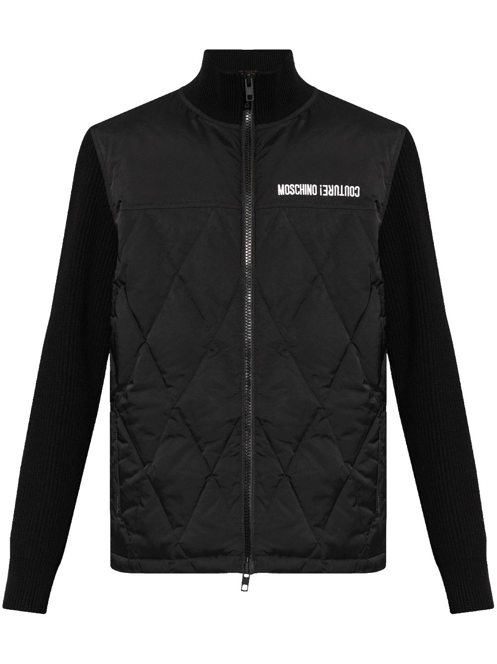 Logo-embroidered jacket - Black