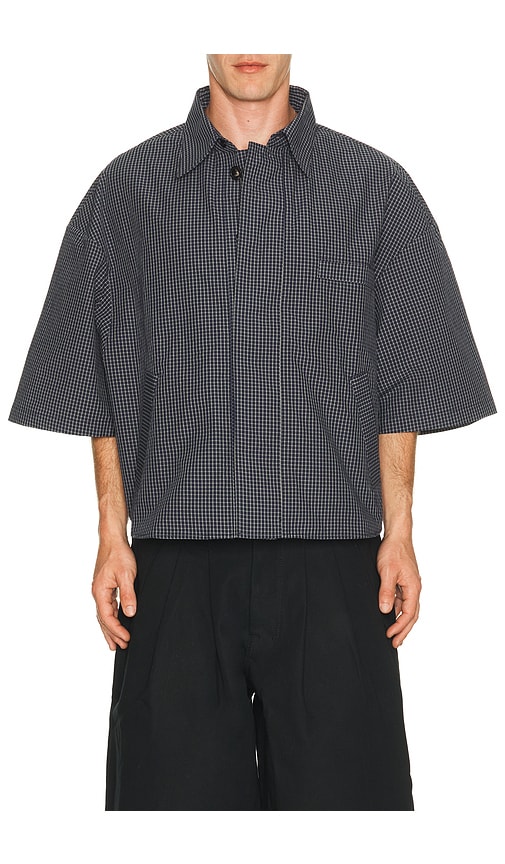 Art Community 34 Short Sleeve Shirt in Blue Plaid - Navy. M also in L, S, XL/1X