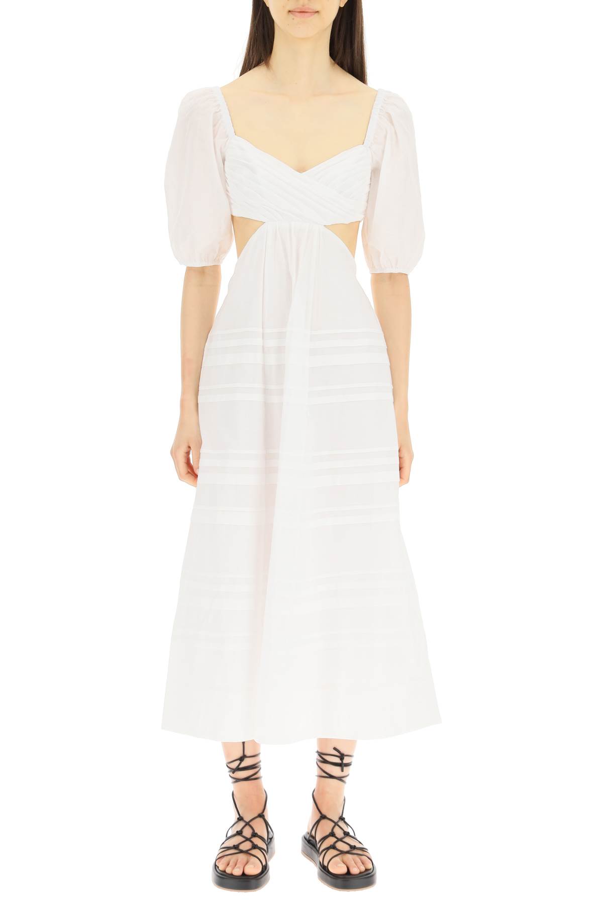 Cut-out tiered midi dress