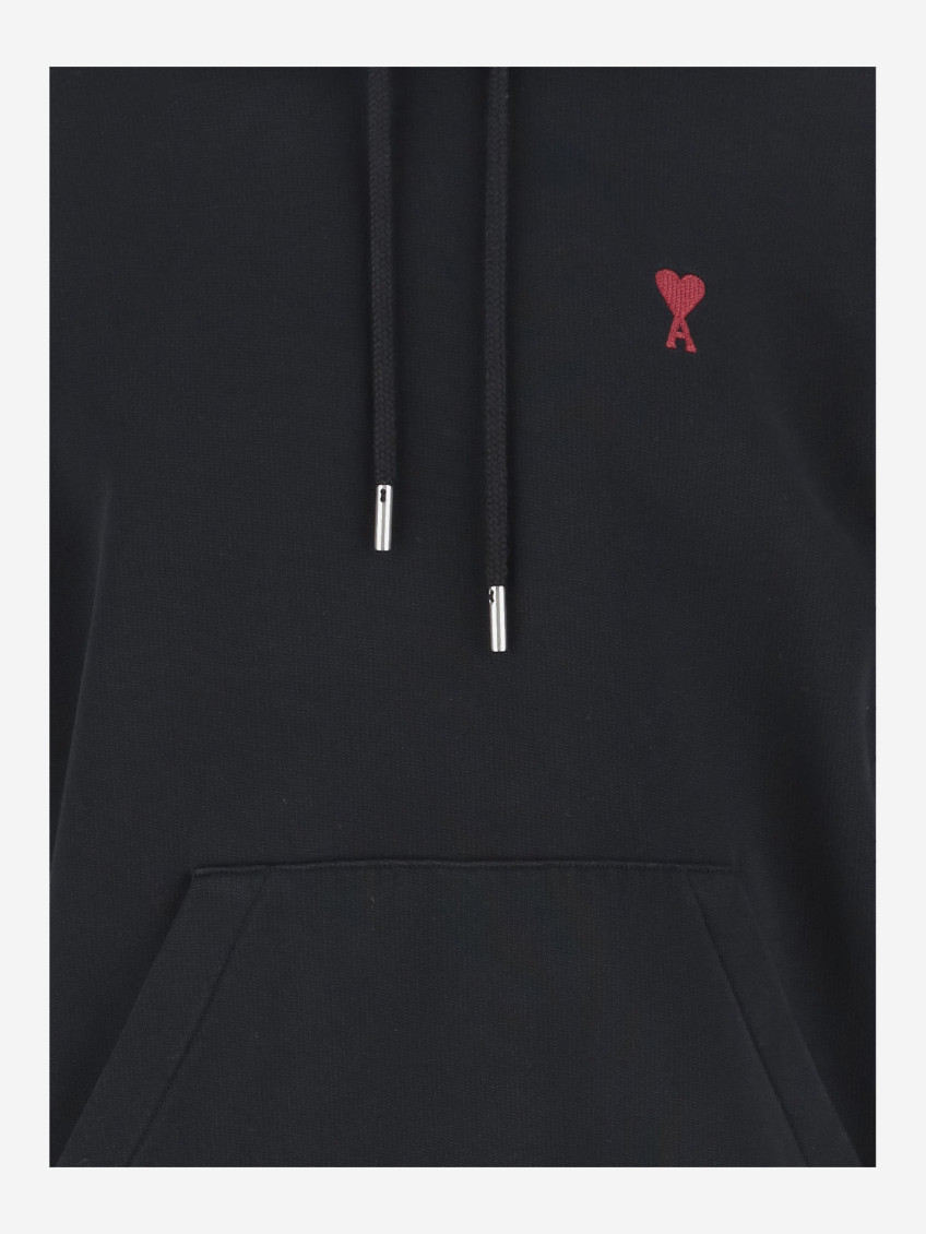 Black Embossed Logo Hoodie