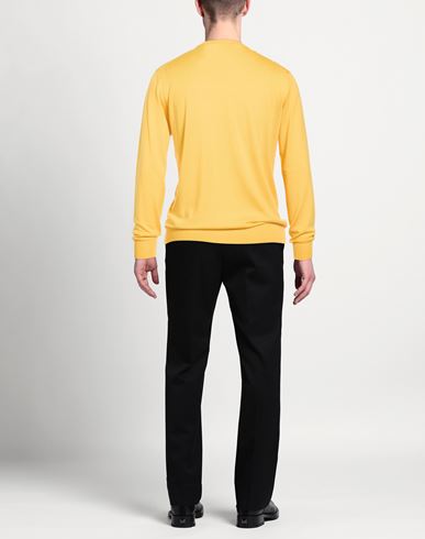 Man Sweater Yellow Size 46 Super 140s Wool, Silk, Cashmere