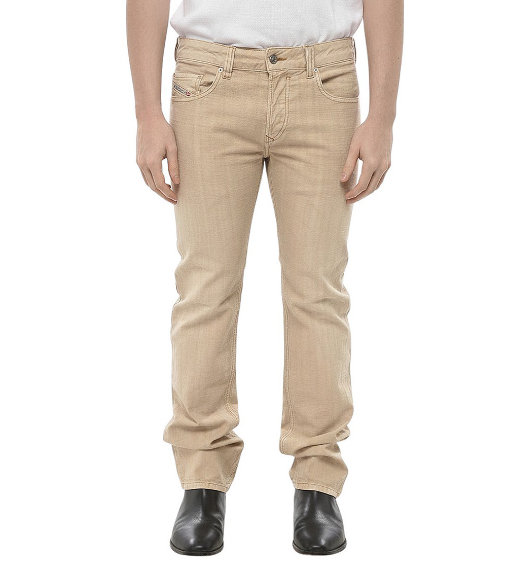 Beige Mid Rise Jeans