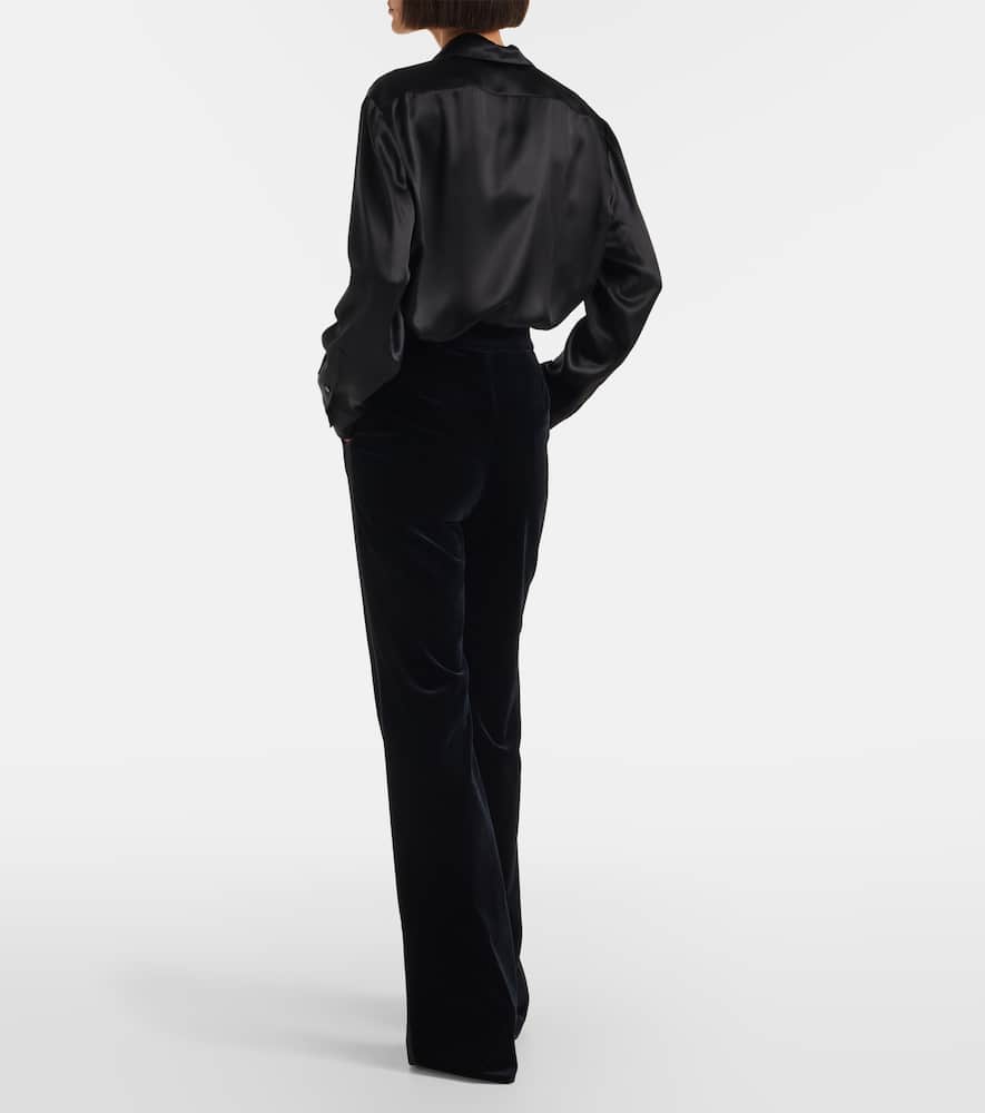 Vetrino cotton velvet flared pants