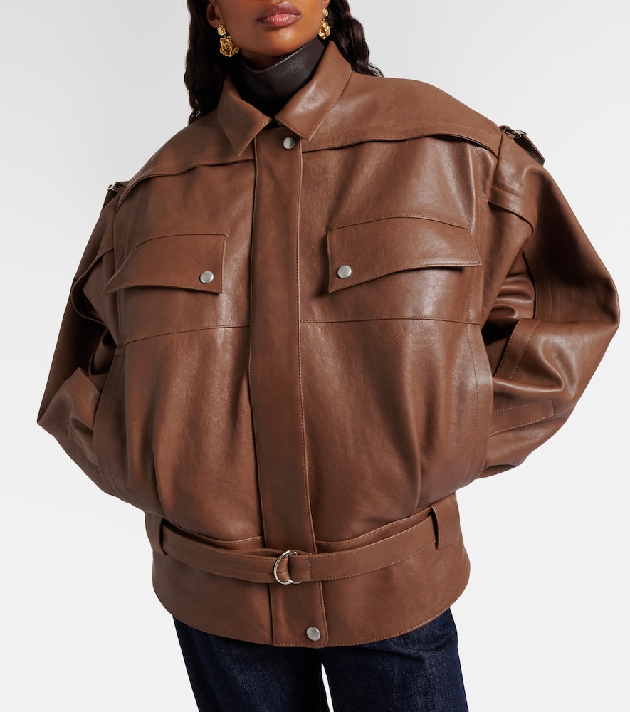 Oversized leather jacket