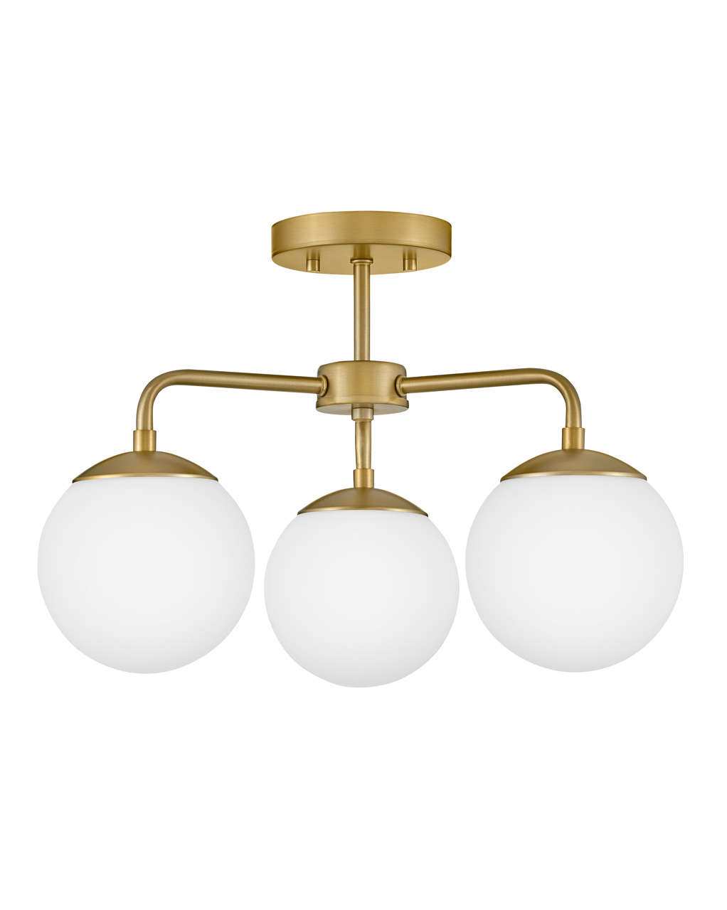 Julep 3-Light LED Semi-Flush Mount in Lacquered Bra
