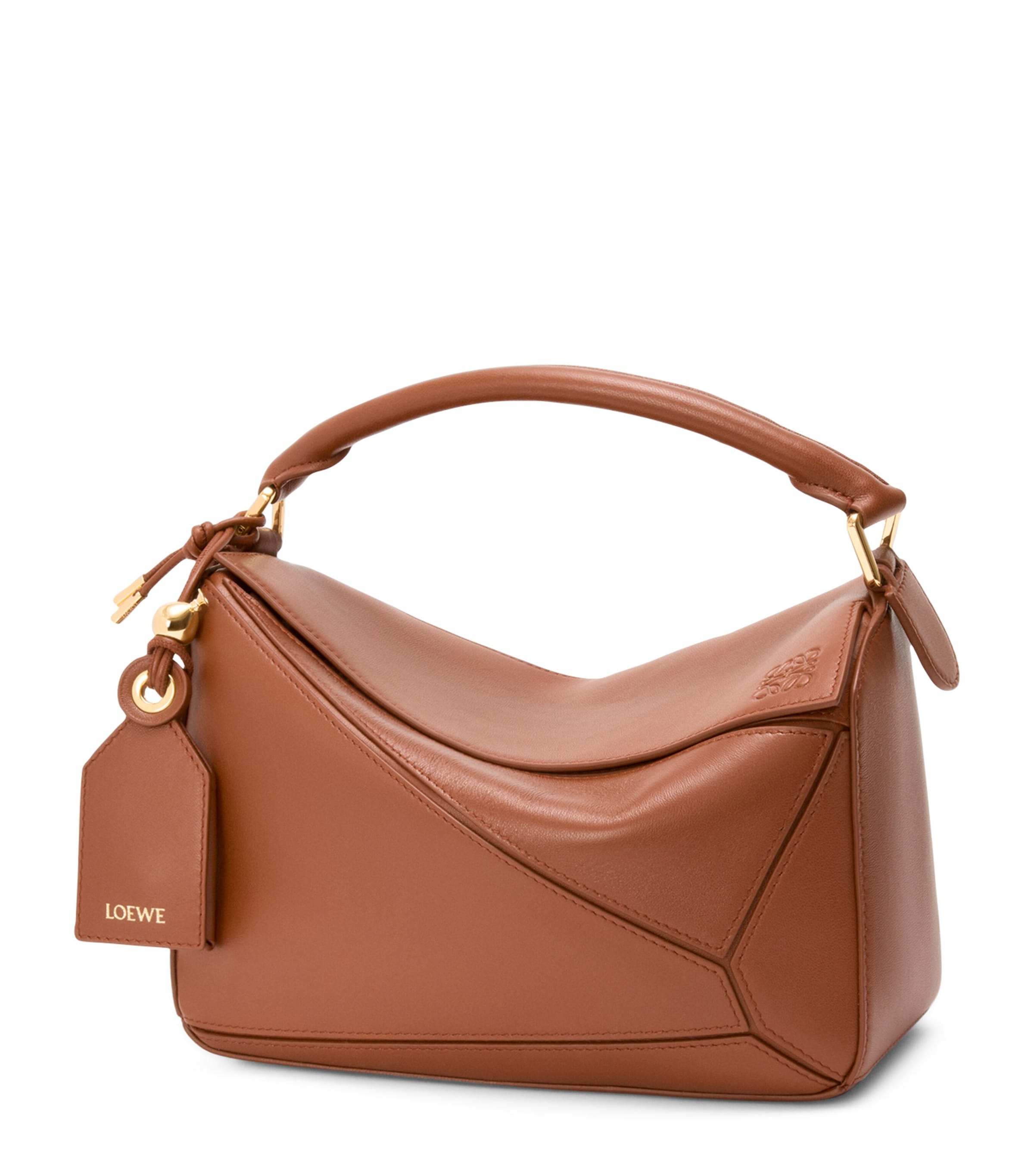 Small Leather Featherlight Puzzle Top-Handle Bag