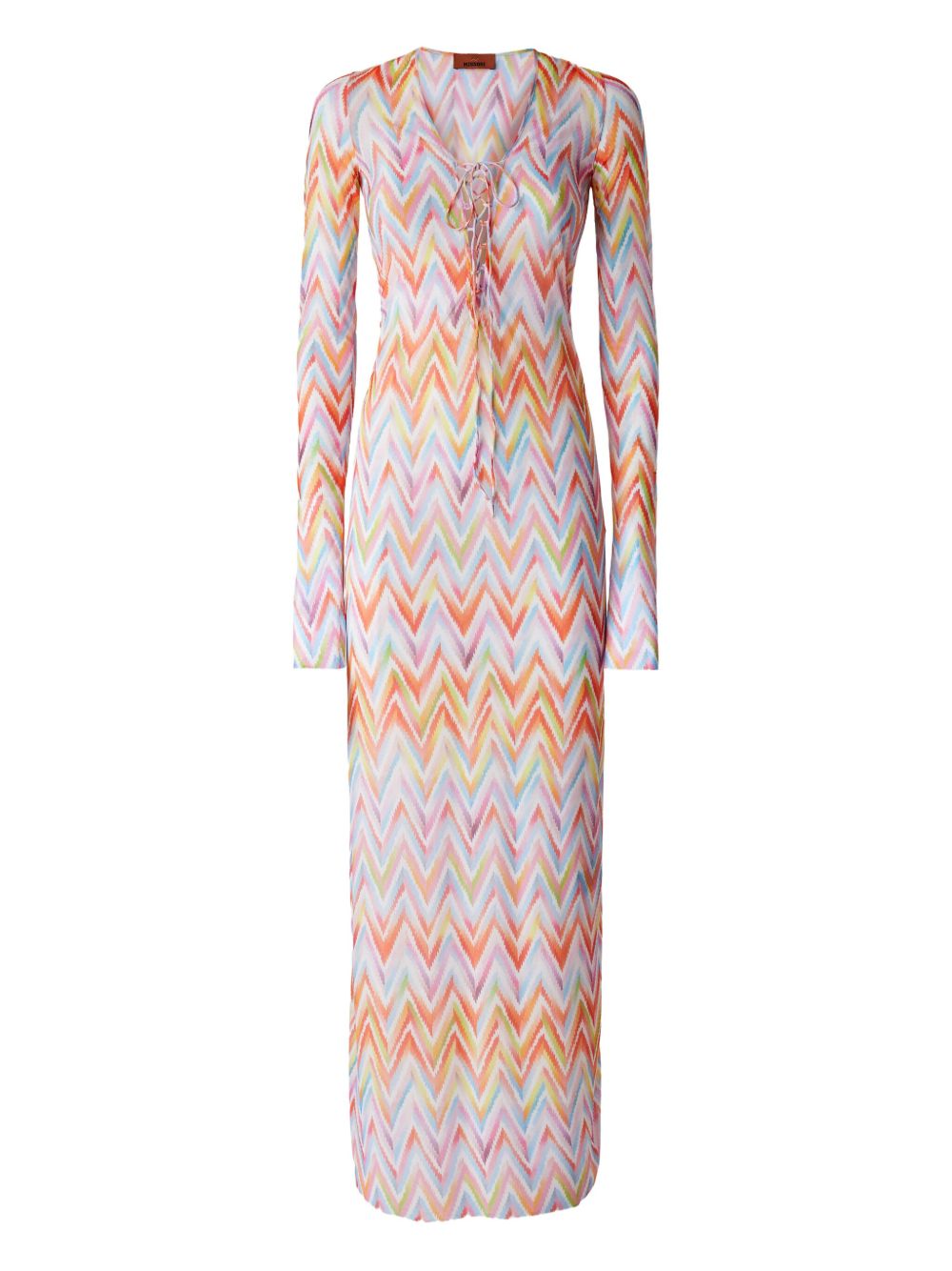 Zigzag-pattern dress - Blue