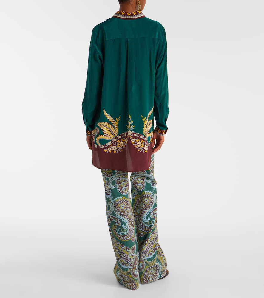 Printed oversized silk shirt