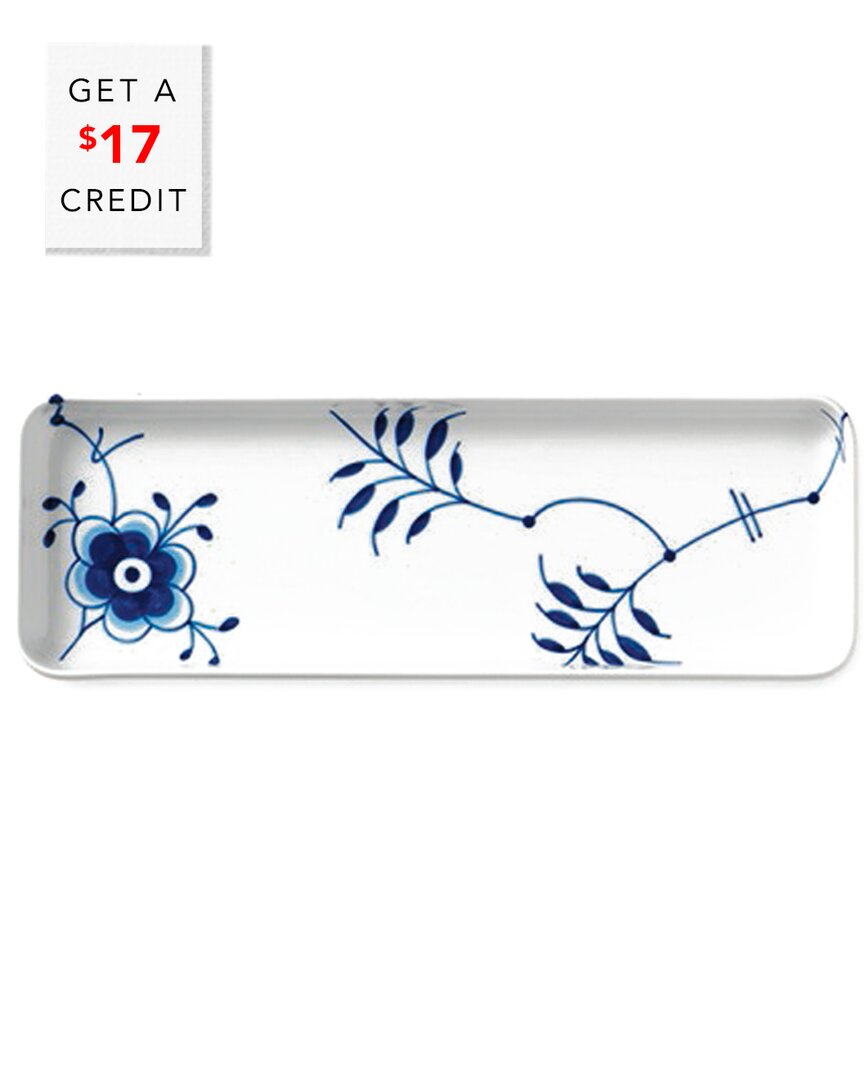 Blue Fluted Mega Oblong Dish With $17 Credit