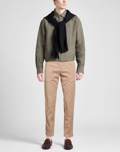 Man Pants Light brown Size 38 Cotton, Tencel, Silk, Elastane